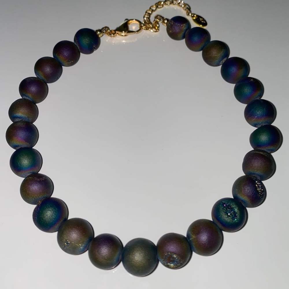 Galaxy stones glitter beaded choker